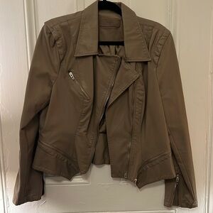 Blank NYC XL Women’s Leather Jacket, taupe, like new